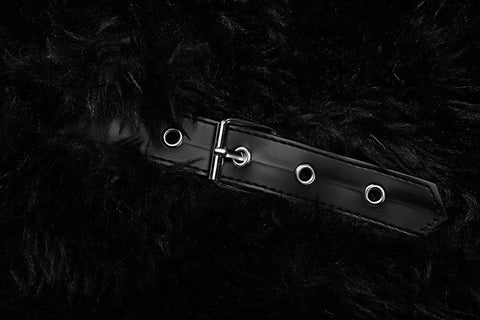 Fluffy wool & leather women 's jacket