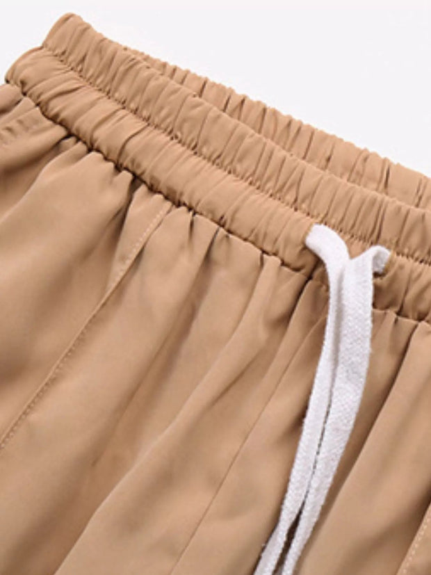 Wide Leg Drawstring Casual Pants