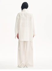 Tencel linen workwear style wide-leg casual pants"Rhythm in the Same