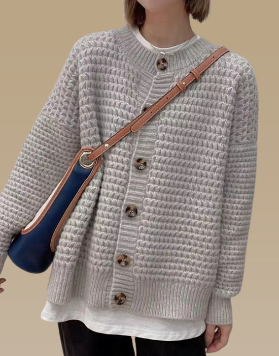 Womens Casual Button Down Knit Cardigan