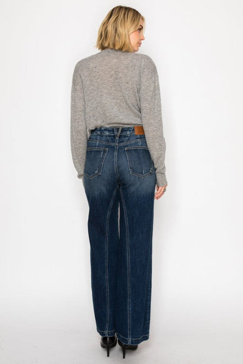 HYBRID STRETCH RIPPED RELAXED FLARE JEANS
