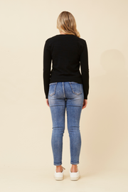 Collette Lightweight Solid Cardigan Button Front Long Sleeves