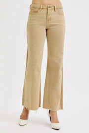 RISEN Raw Hem Wide Leg Jeans