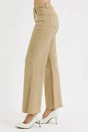RISEN Raw Hem Wide Leg Jeans