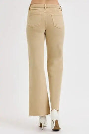 RISEN Raw Hem Wide Leg Jeans