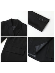 CHIC VEN Women Blazer Design Wide Shoulder Ribbon Solid Women's Medium