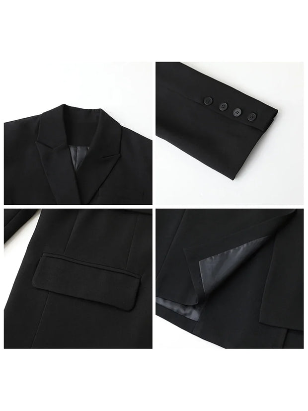 CHIC VEN Women Blazer Design Wide Shoulder Ribbon Solid Women's Medium