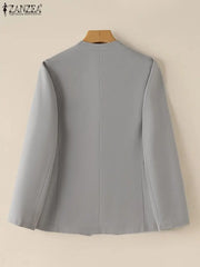Woman Outwears ZANZEA Autumn Cardigan Women Blazer Solid OL Work Suits