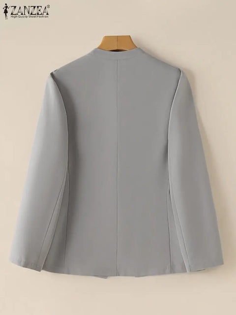 Woman Outwears ZANZEA Autumn Cardigan Women Blazer Solid OL Work Suits