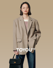 TOYOUTH 2023 Women Blazer Jacket Spring New Oversize Back Split Hem