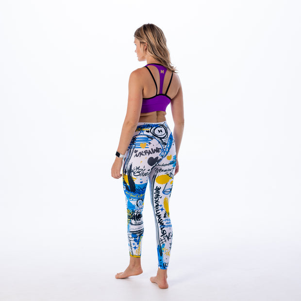 Graffiti Leggings Color White - Ukraine Limited Edition