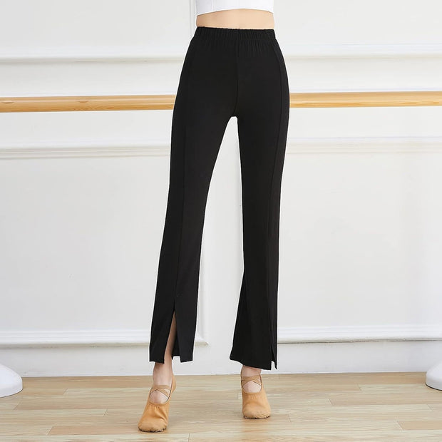 Front Cut Cotton Linen Trouser for Women (Size-XXL) (Color-BLACK)