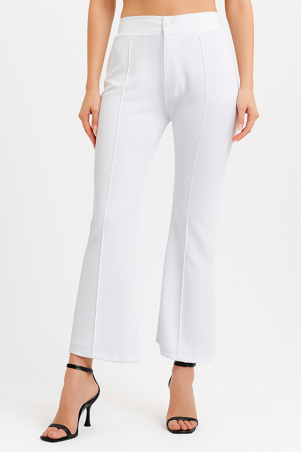 Women Cotton Trouser,White (Size-M)
