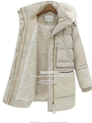 2017 new winter thick down jackets white duck feather lamb wool